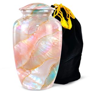 Urne funéraire en métal noir pour cendres, grand modèle Arbre de Vie, urne commémorative pour adultes, pot funéraire avec sac en coton - Product Image 4