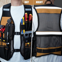 Gilet de travail de haute qualité, noir, tactique, de sécurité, pour la construction, réfléchissant, vêtements de sécurité, nouveau style, polyester.