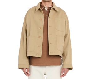 Chaqueta de Trabajo de Mezclilla Gruesa Personalizada, Transpirable, Estilo Vintage, Informal, con Cuello Camisero, de Secado Rápido y Resistente al Viento para Hombre - Product Image 1