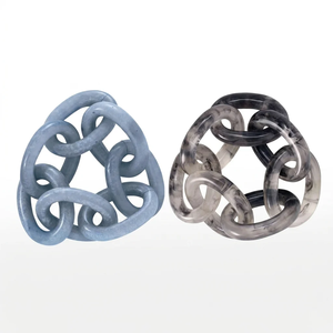 Anillos de Servilleta de Resina Más Populares, Diseño de Cadena, 2.5 cm de Ancho, Diseño Personalizable con Logotipo, Decoración para Mesa de Comedor - Product Image 1