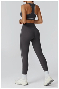 Trendy 3PCS Yoga Tracksuit Women Breathable Sportswear Set Gym Bra Leggings and Athletic Jacket Spandex/Nylon Eco-Friendly - Product Image 2