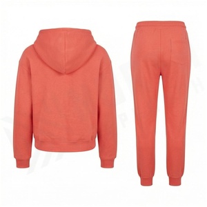 Ensemble sweat-shirt à capuche et pantalon de jogging pour femme, couleur unie, manches longues, tenue décontractée pour l'automne - Product Image 2