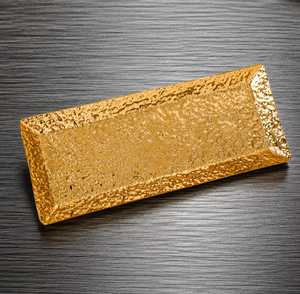 Luxury Hammered Gold Decorative Tray Modern Metal Serving Platter for Home Decor & Dining - Product Image 1