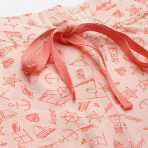 Conjunto de 2 Piezas para Mujer, Shorts de Punto Color Coral, Cuello Redondo, Manga Corta, Casual, Transpirable, Corte Holgado, para Primavera/Verano, Uso Diario - Product Image 6