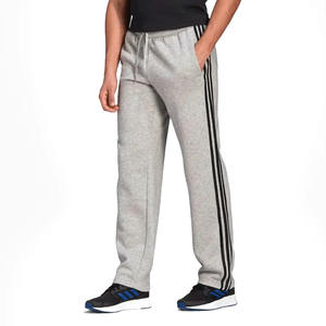 Pantalon de survêtement gris personnalisé pour homme 2026 avec bande latérale, coupe droite en molleton, taille élastique, bas de survêtement sportif pour homme - Product Image 2
