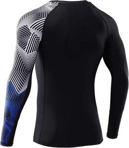 High Quality Long Sleeve Rash Guard for <b>Men</b>-100% Cotton Quick Dry & Breathable Custom Logo - Product Image 3