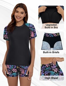 Wholesale Comfortable <b>Women's</b> Two-Piece Swimwear Printed Beachwear and Shorts <b>for</b> Surfing Bathing Front Logo - Product Image 3