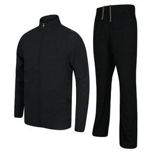 Unisex Green Black Solid 2 in 1 Tracksuit Full <b>Zip</b> <b>Hooded</b> Sporty Breathable Fleece Winter Wear Loose Fit Side Pockets - Product Image 4