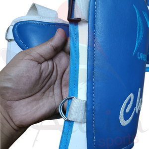 Chevy Baseball Elbow And <b>Knee</b> <b>Protectors</b> Blue PU Shock Absorption Universal Unisex Buckle Closure All Seasons Protection Gear - Product Image 3