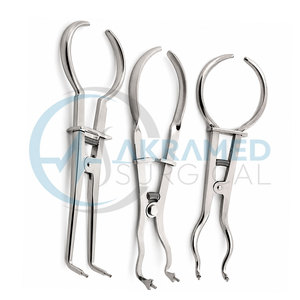 3 Piece Endodontic Rubber Dam Forceps <b>Pliers</b> <b>Set</b> Stainless Steel Dental Instruments CE Certified Reusable Manual - Product Image 2