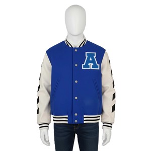 Blouson universitaire de baseball personnalisé en chenille brodée avec patchs, manches en cuir de mouton, 100 % laine, idéal pour l'hiver – Vente en gros - Product Image 4