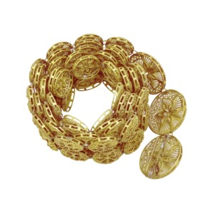 Cinturón de Cadena Dorado de Latón Grabado con Adornos, Chapado en Oro de 14K, 18K, 24K, con Monedas Árabes del Medio Oriente, Joyería al por Mayor - Product Image 1