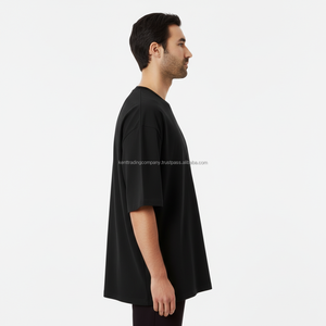 Camiseta de algodón 100% de 240 g/m² de alta calidad para hombre, con logo de marca personalizado, estilo streetwear, oversize, lisa, con hombros caídos - Product Image 3