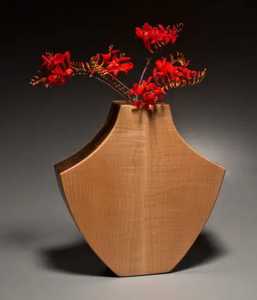 Vase à fleurs en bois artisanal en forme d'heure de prière, grain naturel, bois massif, vase à bourgeons de table, récipient décoratif floral, décoration intérieure - Product Image 6