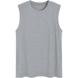<b>Men</b>’s Bamboo Viscose Sleep Tank Top, Sleeveless <b>Pajama</b> Shirt, Lightweight Breathable Loungewear Top for Nightwear - Product Image 3