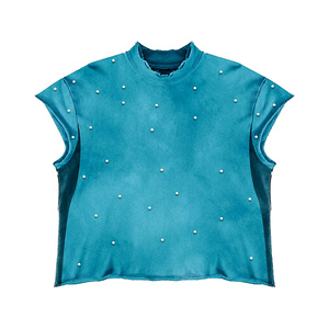 Camisetas sin mangas al por mayor estilo Y2K desgastado, de algodón grueso con borde sin rematar para minoristas de ropa vintage - Product Image 6