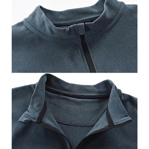 Sweat-shirt tendance de qualité supérieure avec fermeture éclair 1/4, col montant, manches longues, tricoté uni, léger, pour la gym, pull personnalisé - Product Image 6
