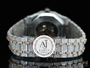 AARVA JEWELS นาฬิกากลไกหรูหรา 42 มม. สแตนเลสสตีลทรงกลม หน้าปัดคริสตัลแซฟไฟร์ หน้าปัดอนาล็อก ETA กลไกแบบพับได้ - Product Image 2