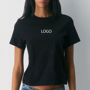 Service OEM : Conception de t-shirts pour femmes à prix abordable, manches courtes, style décontracté pour l'été, col rond, avec personnalisation du logo. - Product Image 1