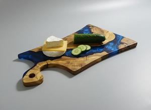 Tabla de Cortar de Resina de Madera Natural, Duradera, Hecha a Mano, Tabla de Cocina Decorativa para Servir, para el Hogar, Restaurante y Regalo - Product Image 2