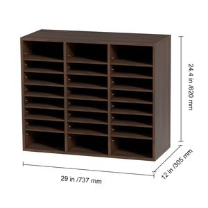 Organizzatore per Documenti in Legno a 24 Scomparti, Porta Lettere Regolabile per Ufficio 29x12x24,4 Pollici - Product Image 2