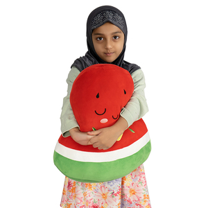 Oreiller en peluche super doux en forme de pastèque de 40 cm, jouet islamique, idéal pour les cadeaux de l'Aïd et du Ramadan, vendu par un exportateur mondial - Product Image 1
