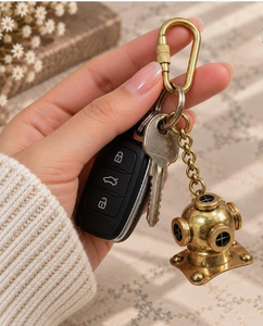 Hind Craft Living <b>Vintage</b> Brass Nautical Keychain Handmade Lightweight <b>Key</b> Ring for Car Bike Home Office Stylish Gift for Men - Product Image 2
