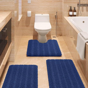 Juego de Alfombras de Baño Personalizadas a Rayas Marrones, 3 Piezas, Ultra Suaves, Antideslizantes, de Chenilla, Absorbentes y Afelpadas - Product Image 2