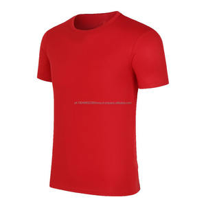 T-shirt publicitaire d'équipe à manches courtes en soie glacée à col rond, à séchage rapide, avec logo personnalisé OEM, broderie et impression - Product Image 5