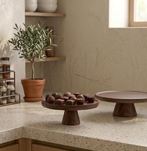 Soporte para Pastel de Madera de Acacia Ecológico para Fiestas, Soporte para Pastel de Boda con Platos de Madera Duraderos y Sostenibles para Alimentos - Product Image 3