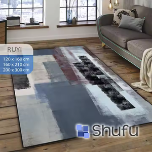 พรมโพลีเอสเตอร์ผลิตด้วยเครื่องจักร ปลอดสารพิษ เป็นมิตรกับสิ่งแวดล้อม ลายพิมพ์นามธรรมทันสมัย กันลื่น ป้องกันอาการแพ้ ทำความสะอาดง่าย ขายส่ง - Product Image 2