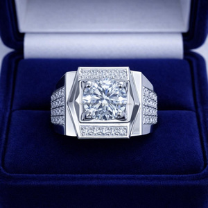 Anillo de Hombre Estilo Hiphop, Chapado en Rodio, con Incrustaciones de Circonitas, Plata de Ley 925, Anillo de Boda y Compromiso, Regalo de Aniversario para Él - Product Image 1