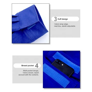 Combinaisons de travail réfléchissantes pour hommes, combinaisons de sécurité en polyester, plusieurs couleurs, uniformes industriels avec poches et bretelles réglables - Product Image 5