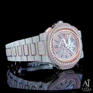 Reloj de Lujo con Movimiento ETA de Cuarzo, Resistente al Agua 3ATM, Números Arábigos, Cristal, Brazalete de Acero Inoxidable, Bisel con Diamantes para Hombre - Product Image 2