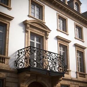 Rampe de balcon en fer forgé de style victorien KHP - Design décoratif mural - Résistant à la rouille - Installation facile - Taille personnalisable - Product Image 3