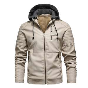 Chaqueta de Cuero Sintético PU para Hombre, Talla Grande, Personalizada por NESTA SPORTS, Estilo Bomber para Motocicleta, con Forro Polar y Capucha, Casual, para Hombres Altos y Corpulentos - Product Image 2