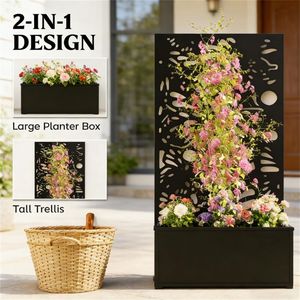 Pot de fleurs mural pour jardin et support de jardinière, bac de plantation pour décoration extérieure - Product Image 3
