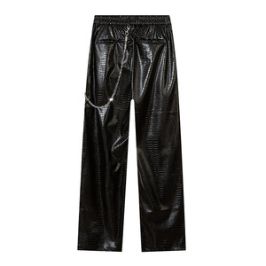 <b>Men</b> Classic Black Leather Pants Low Waist PU Stretch Trousers with Pocket Man Customized Leather Pants OEM 2026 custom - Product Image 2