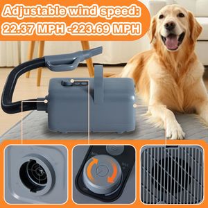 Secador de Mascotas de Alta Velocidad de 1550W con Velocidad y Temperatura Ajustables, 4 Boquillas, Secador de Pelaje para Perros, Calentador Incluido - Product Image 4