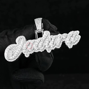 Colgante de Joyería Fina con Nombre Personalizado, Estilo Hip Hop, Chapado en Oro de 18K, con Moissanita VVS1, Cruz, Estilo Rapero - Product Image 2