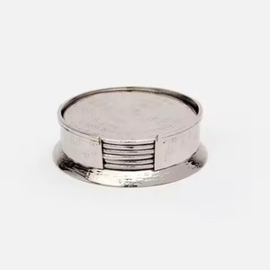 Antique Style Metal Coasters Set Decorative <b>Table</b> <b>Protectors</b> for Traditional Dining Wedding Restaurant Hotel Events - Product Image 6