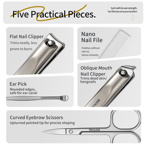 Premium Heavy Duty Black Carbon Steel 4-in-1 <b>Nail</b> Clipper <b>Set</b> Grooming Kit with Bag for Men & Women at Reasonable Price - Product Image 5