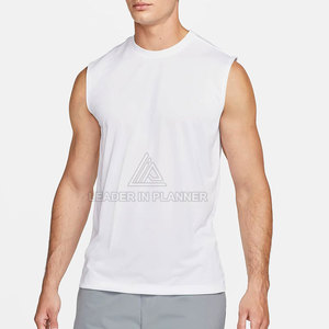 เสื้อยืดแขนกุดผู้ชายดีไซน์ล่าสุด ผ้าฝ้าย 100% สีพื้น ระบายอากาศ แห้งเร็ว สไตล์ลำลอง - Product Image 5
