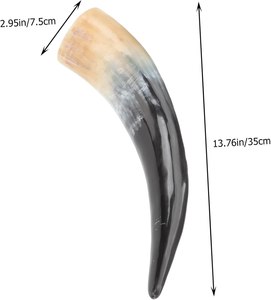 Cuerno Vikingo de Alta Calidad para Beber, Cuerno de Buey Natural Pulido para Cerveza, Vino, Vodka con Soporte, Diseño Nórdico Auténtico - Product Image 2
