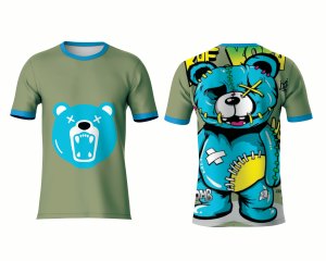 เสื้อยืดแฟชั่นโพลีเอสเตอร์คอกลมแขนสั้นพิมพ์ลายตามสั่ง - Product Image 4