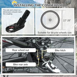 Rimorchio per Bicicletta per Cani di Taglia Media Giallo Vivace con Ruote a Sgancio Rapido e Riflettori per Sicurezza e Bandiera - Product Image 6