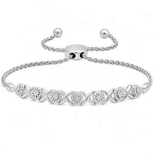 <b>Gold</b> Plated Moissanite Bracelet Adjustable Chain <b>Bangle</b> Round Cut Stone Jewelry for Women Gift Party - Product Image 1