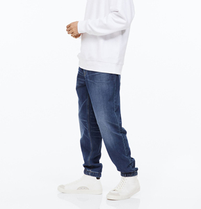 Jean en denim coupe droite pour homme, taille mi-haute, coupe ample, en coton délavé, décontracté, pour l'automne, couleur unie, tissu tissé - Product Image 2