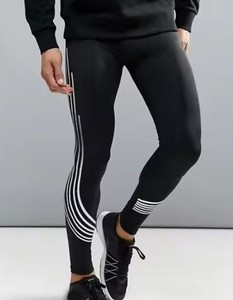 Leggings de sport pour homme, couleur unie, sous-vêtement de base, longueur intégrale, en Spandex/Nylon/Coton, taille élastique, respirant, séchage rapide, résistant à l'eau - Product Image 1