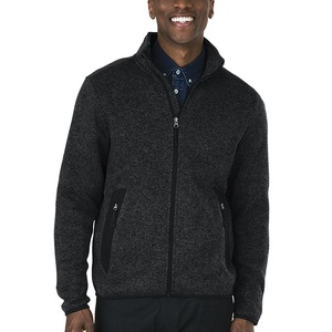 Veste en polaire technique unie noire, zippée, coupe ajustée, pour homme, résistante à l'eau, respirante, polaire vierge pour activités de plein air - Product Image 1